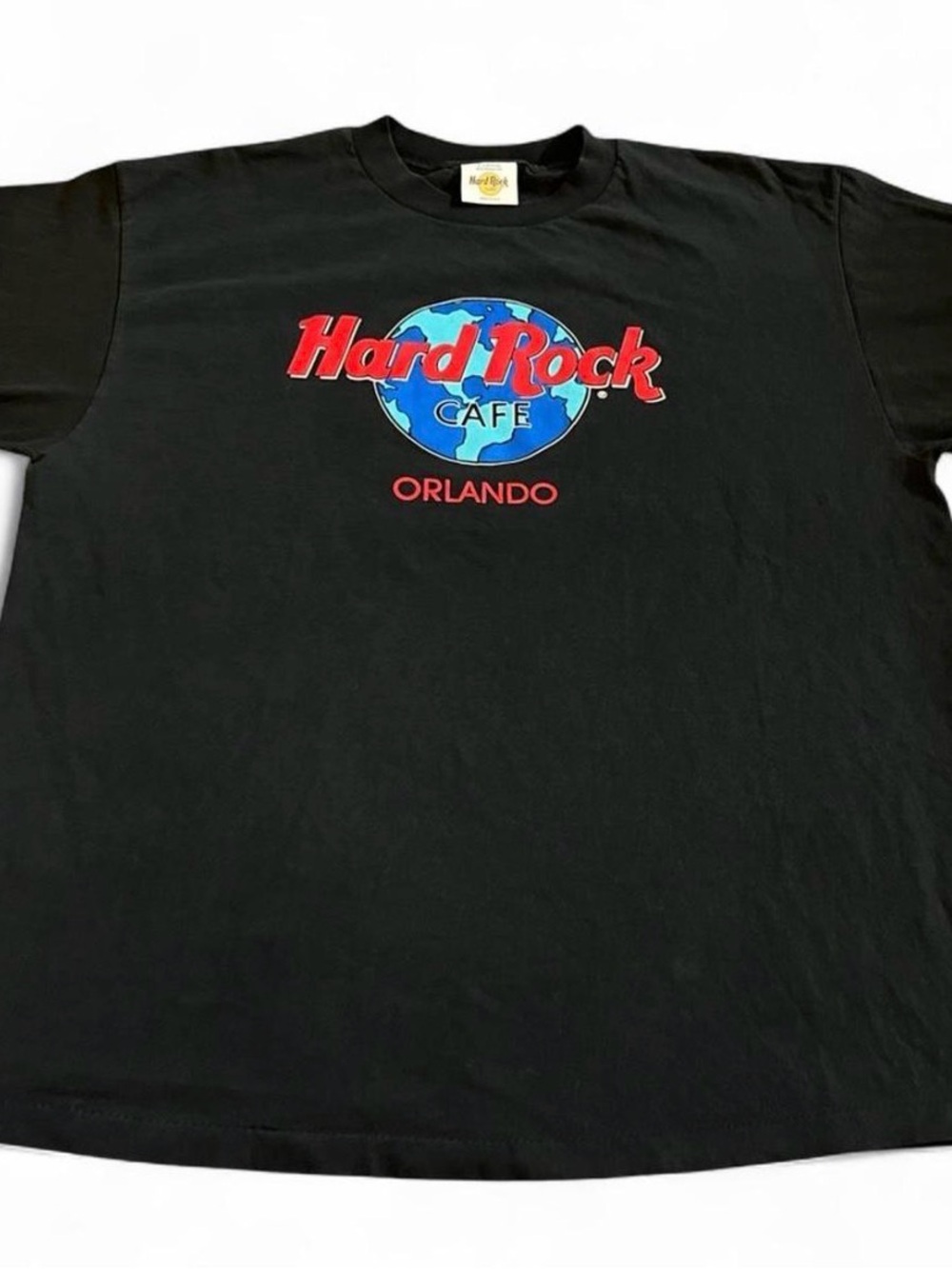 Vtg 90s Hard Rock Cafe Orlando T Shirt Florida Spell Out Earth Sz XL